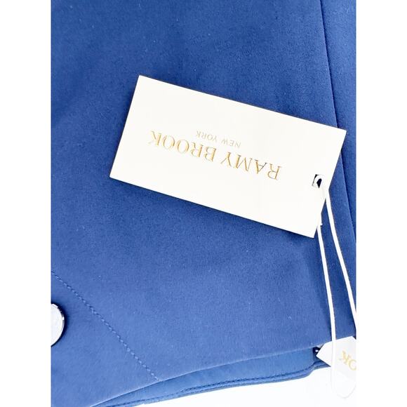 RAMY BROOK Shorts NEW Size 14 Drew Short Navy Blue Gold Buttons Pockets Mini - Picture 2 of 4